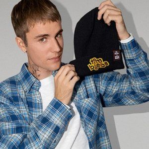 Justin Bieber Black Knit Beanie  Tim Hortons Collaboration Tim Biebs NEW